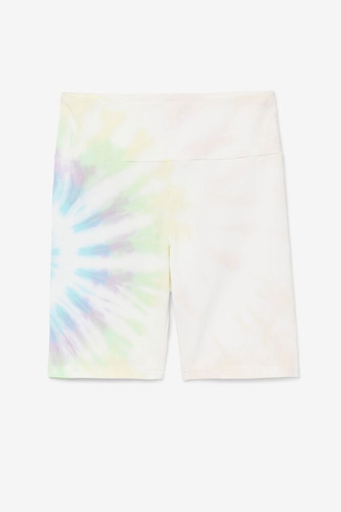 Fila Shorts Taima Tie Dye Bike Womens White - India TVY-063295